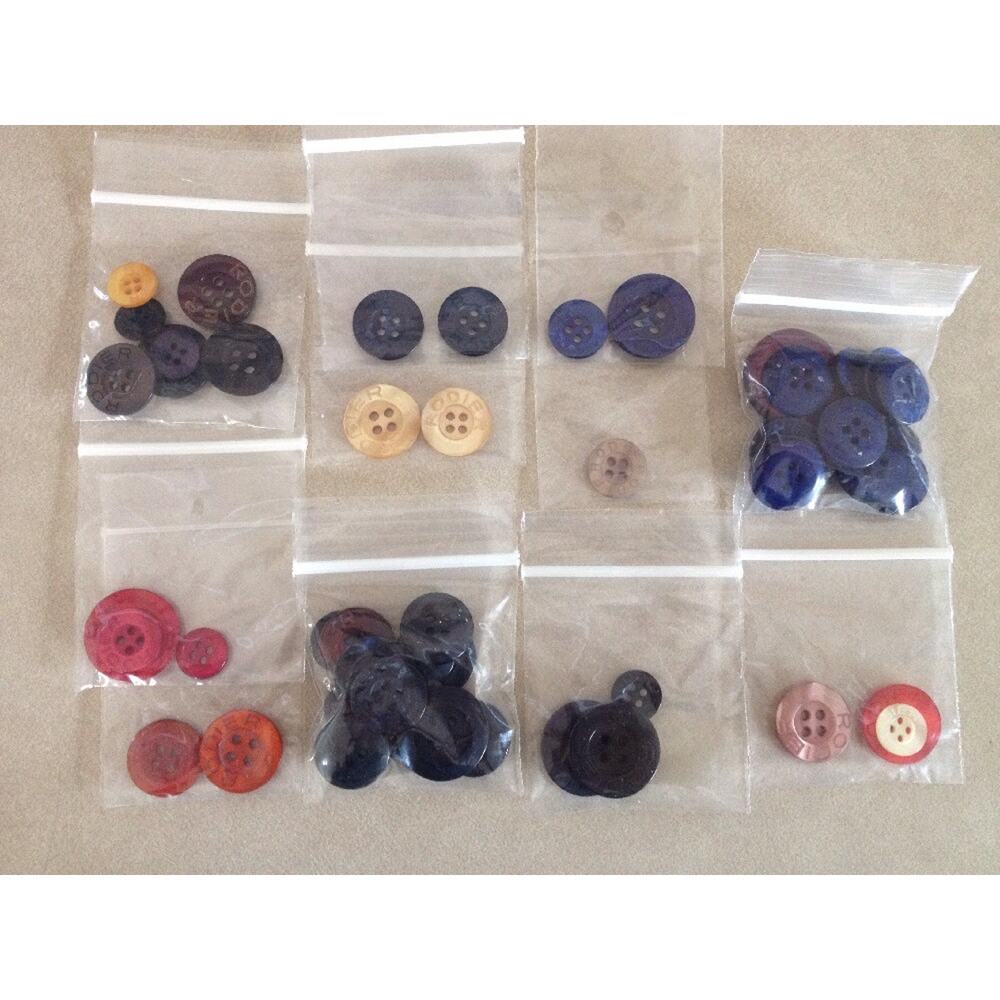 Big Vintage Mixed Lot RODIER Replacement Red Blue Black Four Hole Buttons